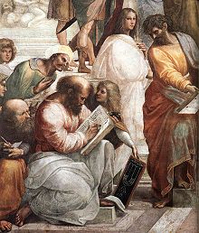 Pitagora, dettaglio della Scuola d'Atene, (1511) di Raffaello Sanzio