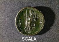 Moneta romana raffigurante Zeus,Firenze,Museo Archeologico